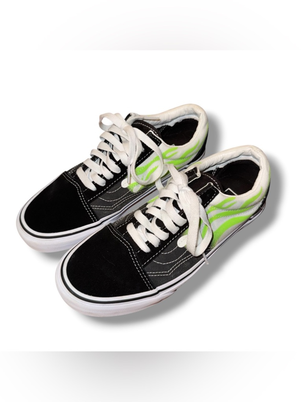 Vans Old Skool Flame Black True White size M6.5 W8 - Picture 2 of 8